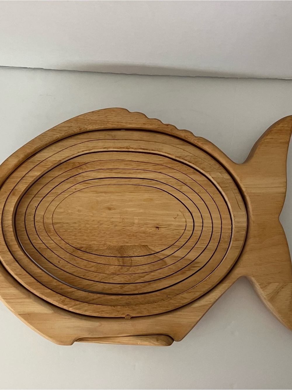 Vintage Fish Basket - Natural Wood